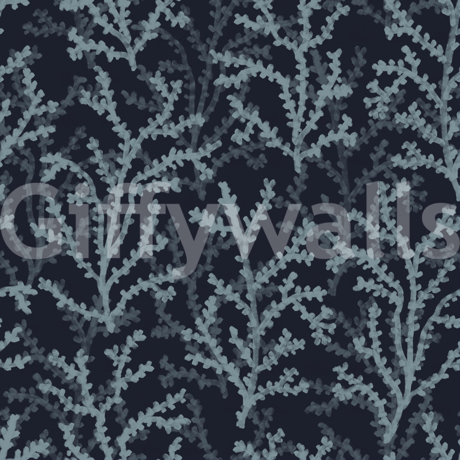 Subdued grey fronds create across the Painted wallpaper canvas.