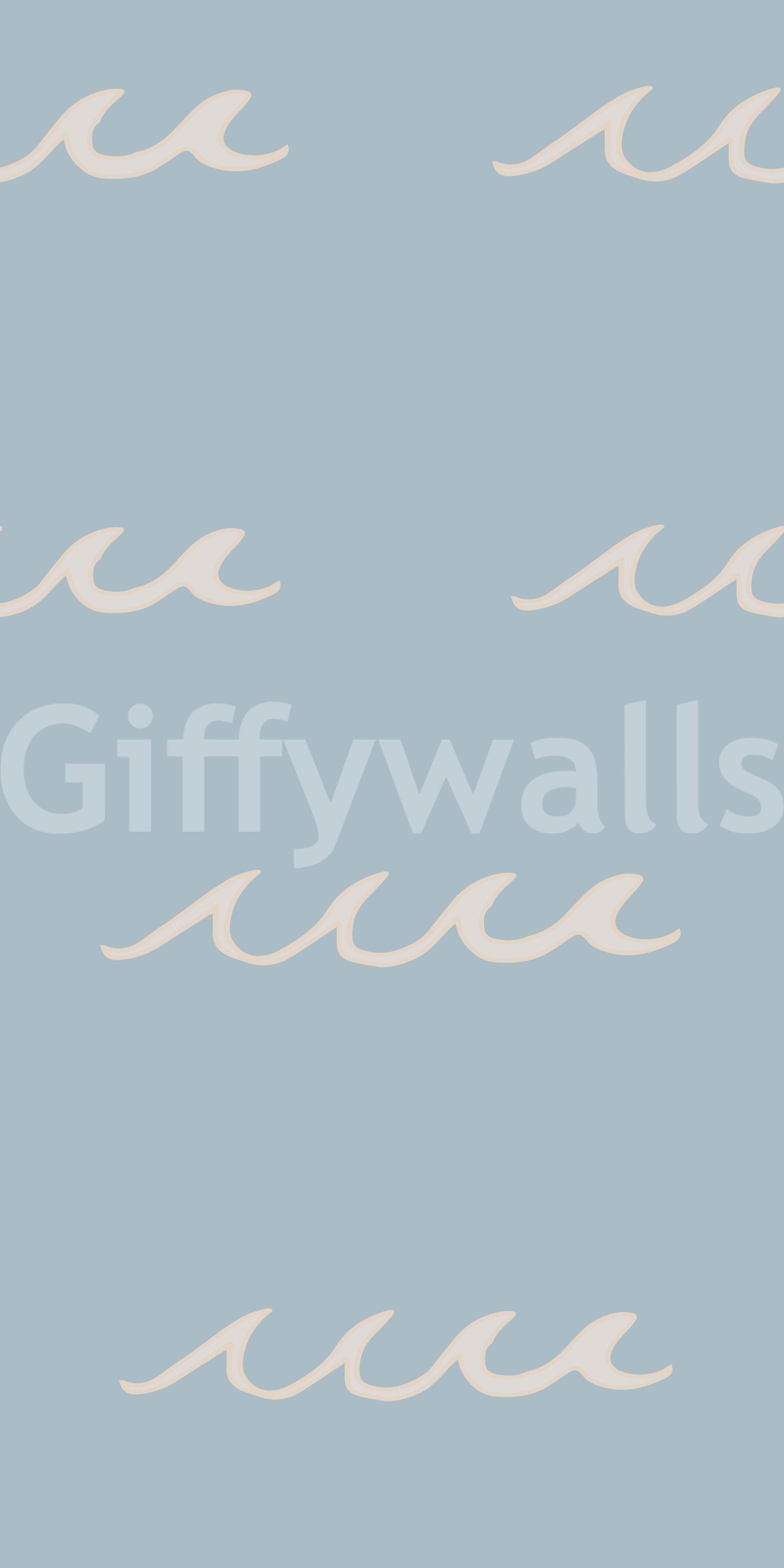 Beach-inspired wallpaper with curved water marks and relaxed spacing