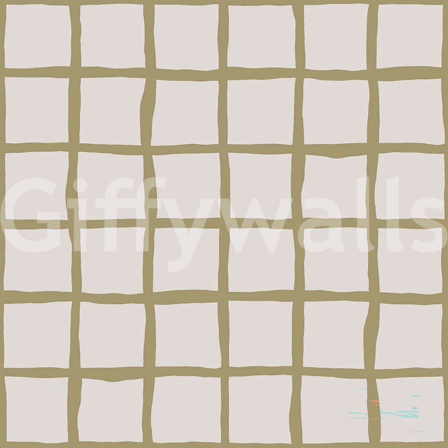 Green grid wallpaper with relaxed check movement and simple pattern balance