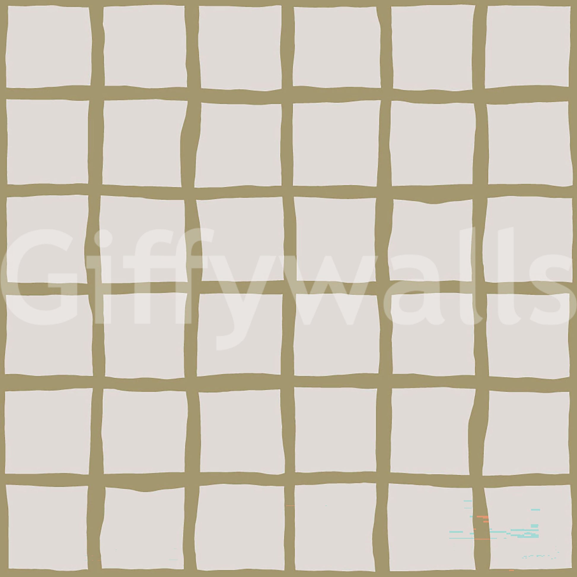 Green grid wallpaper with relaxed check movement and simple pattern balance