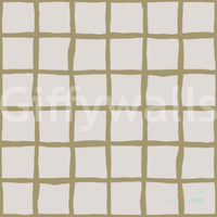 Green grid wallpaper with relaxed check movement and simple pattern balance