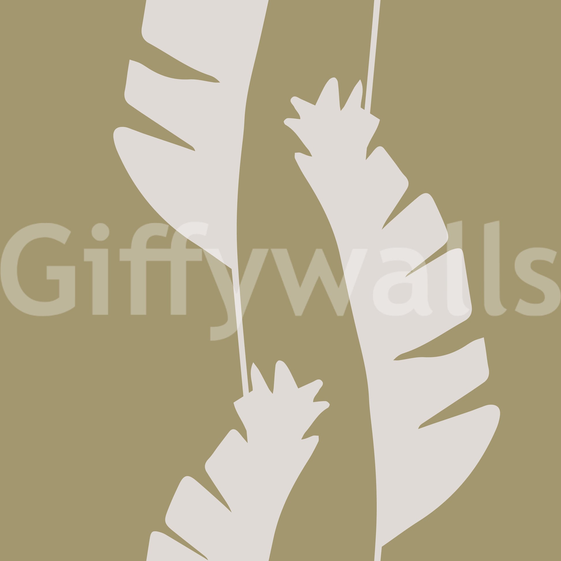 Olive Green Banana Leaf design with relaxed boho coastal wallpaper appeal