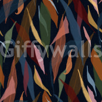 Botanical dark wallpaper carrying layered leaf movement and rich earthy tones