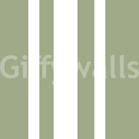 Fresh vertical Sage Green wallpaper pairs bands with bright white lines