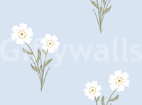 Soft Bloom Serenity wallpaper showing tapered leaves between each cluster