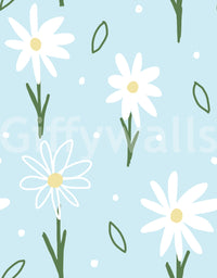 Daisy Delight Wallpaper shows casual petal outlines with a relaxed, easygoing feel.