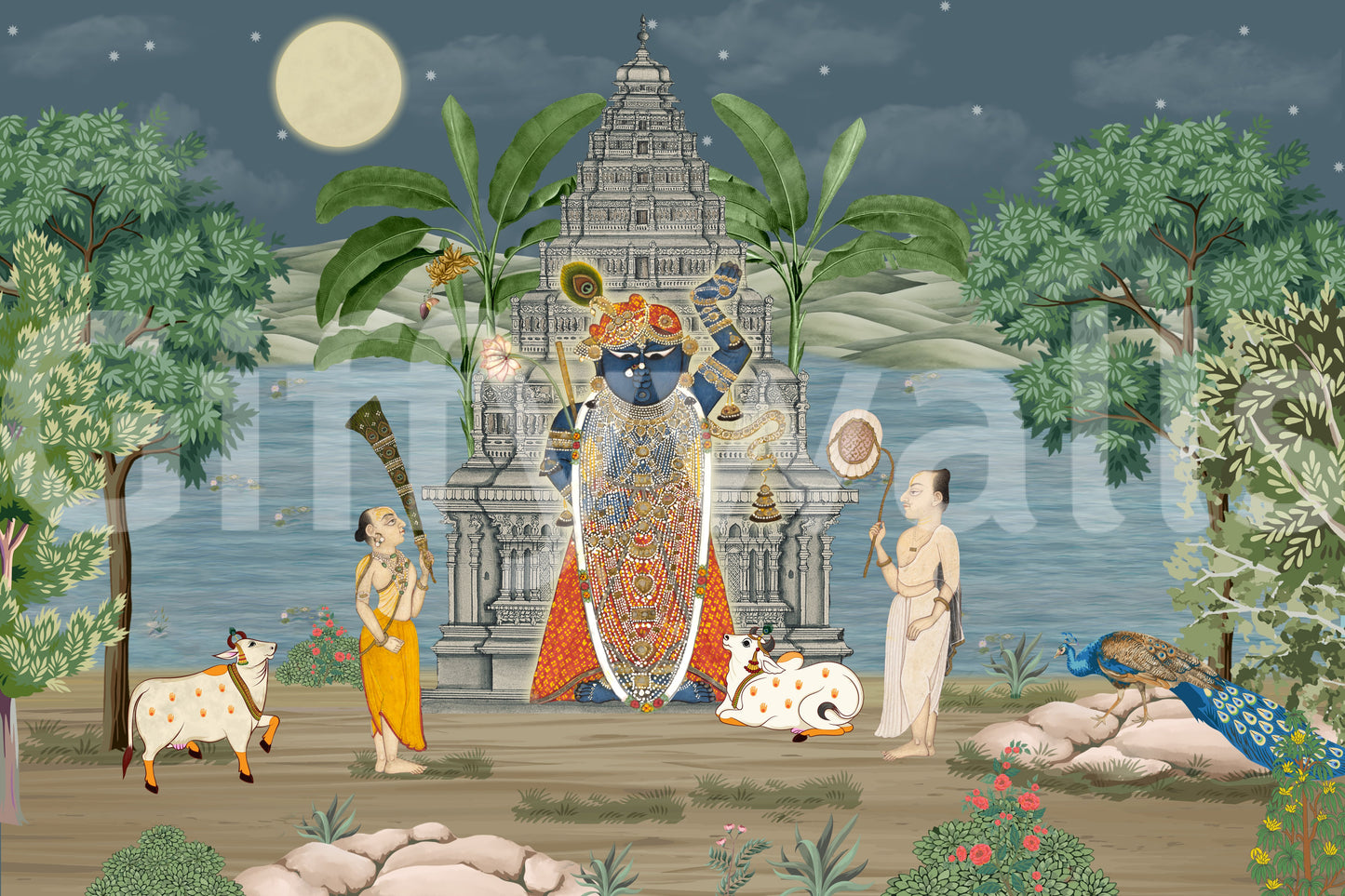 Moonlit Divine Realm Wall Mural