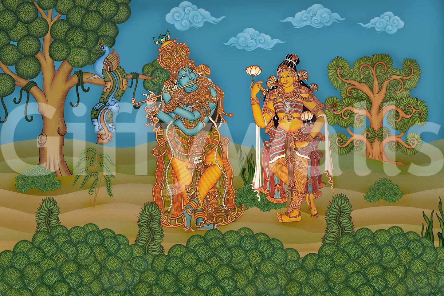 Divine Melody & Lotus Bloom Wall Mural