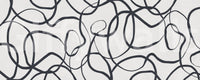 Drawn ribbons curl through the Abstract Serpentine Lines wall mural with quiet flow