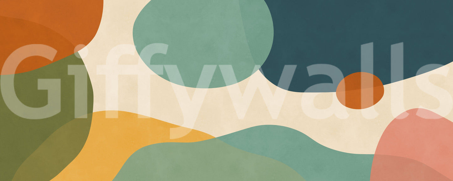 Mid-Century Abstract Flow Wall Mural