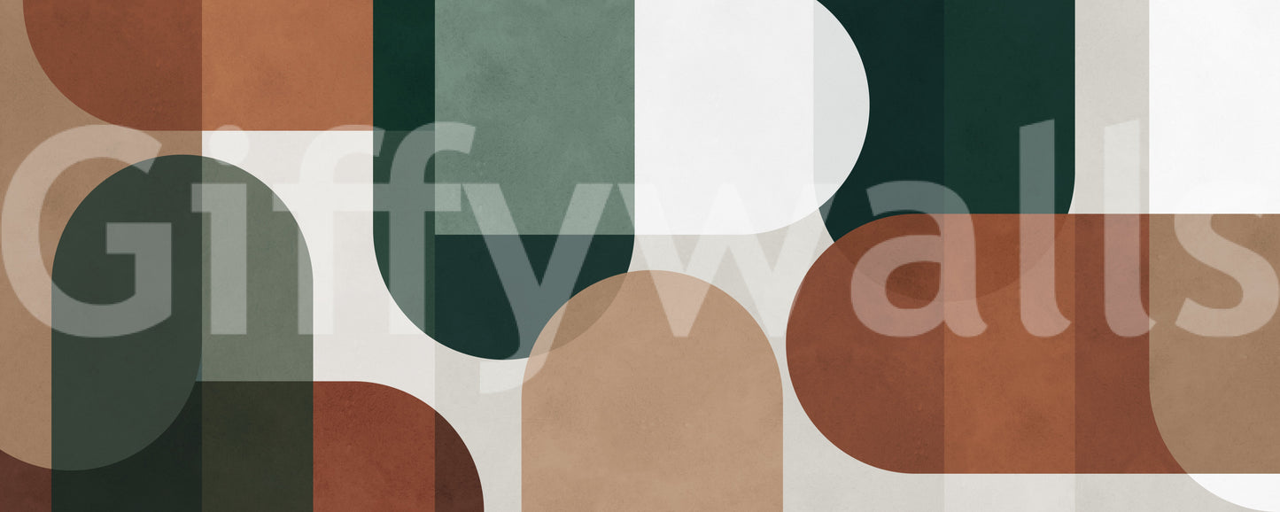 Modernist Earthy Geometry Wall Mural