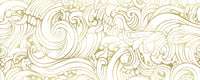 Abstract flow wall mural with gilded curves and soft decorative detail