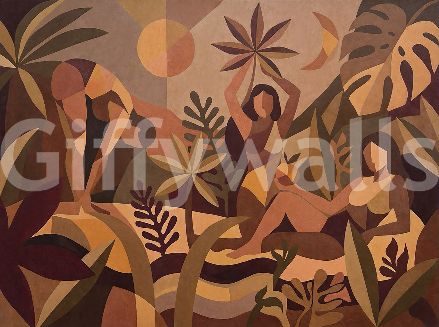 Amber Flora Wall Mural