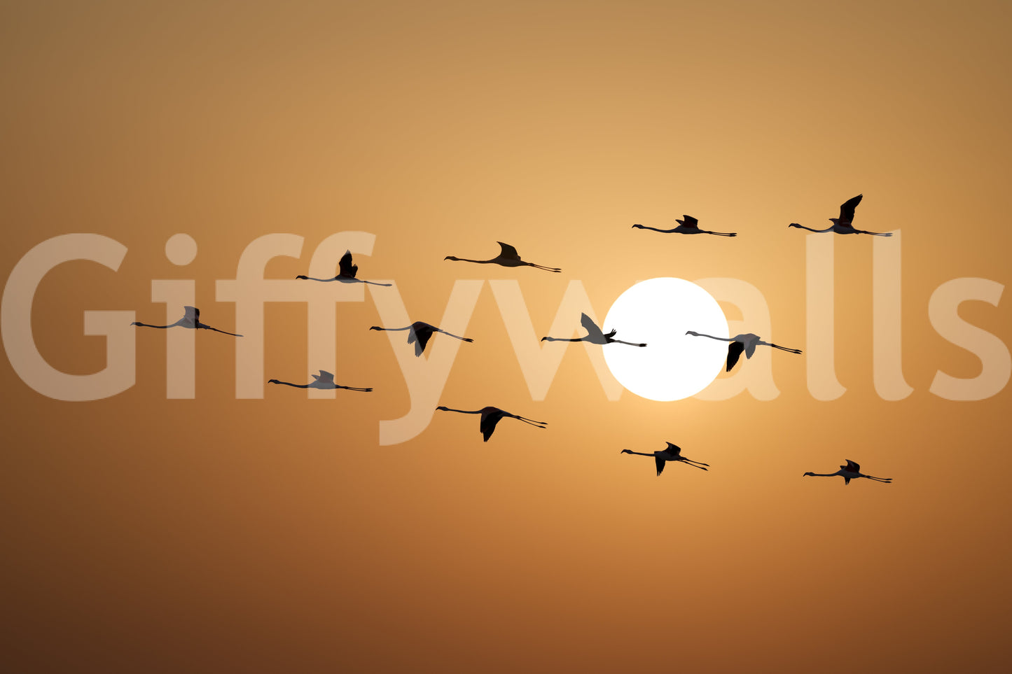 Golden Horizon Flock Wall Mural