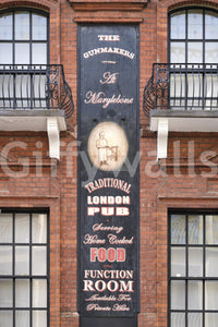 Historic streetscape wall mural inspired by London architecture