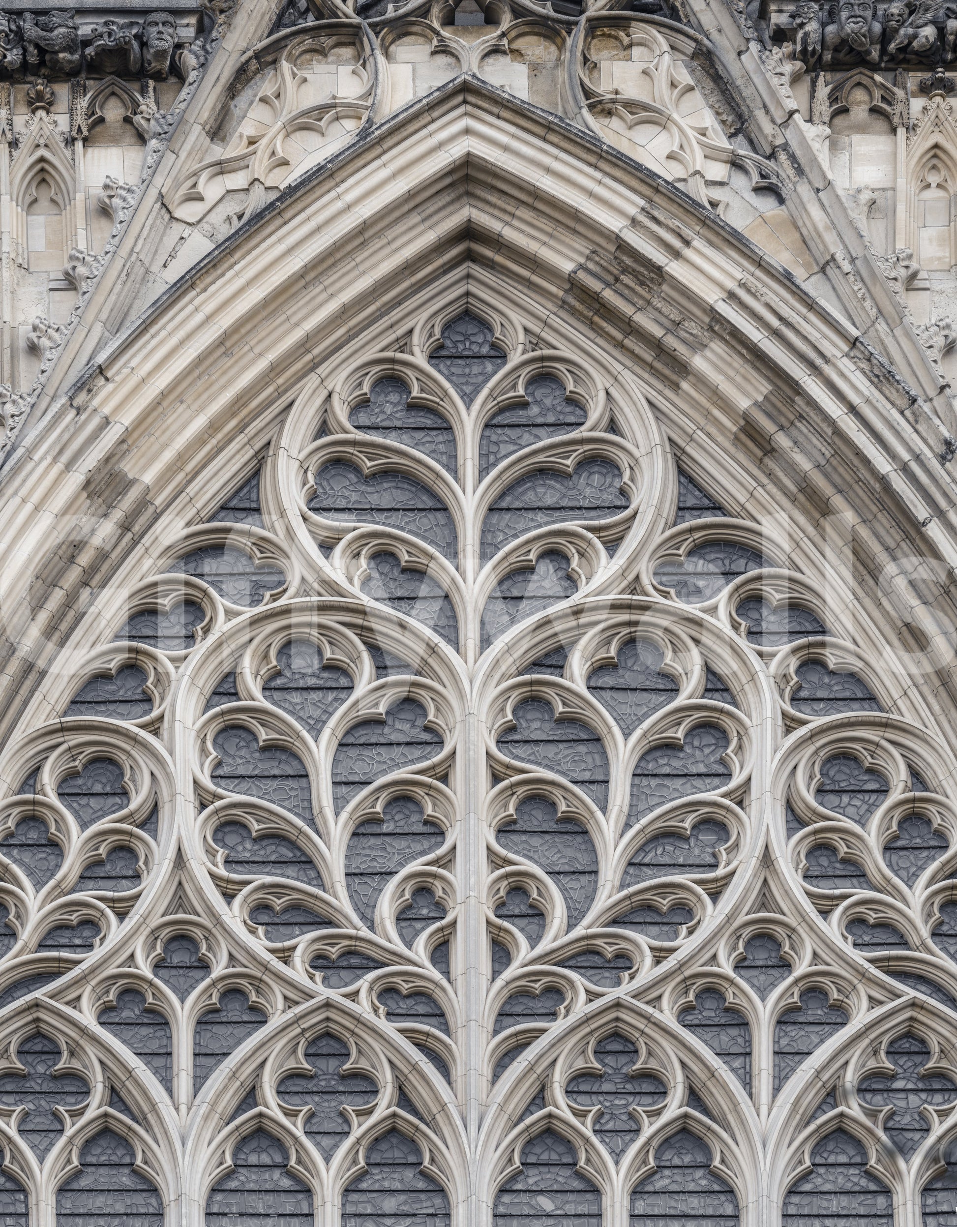 Architectural wall mural showcasing classic Gothic stonework