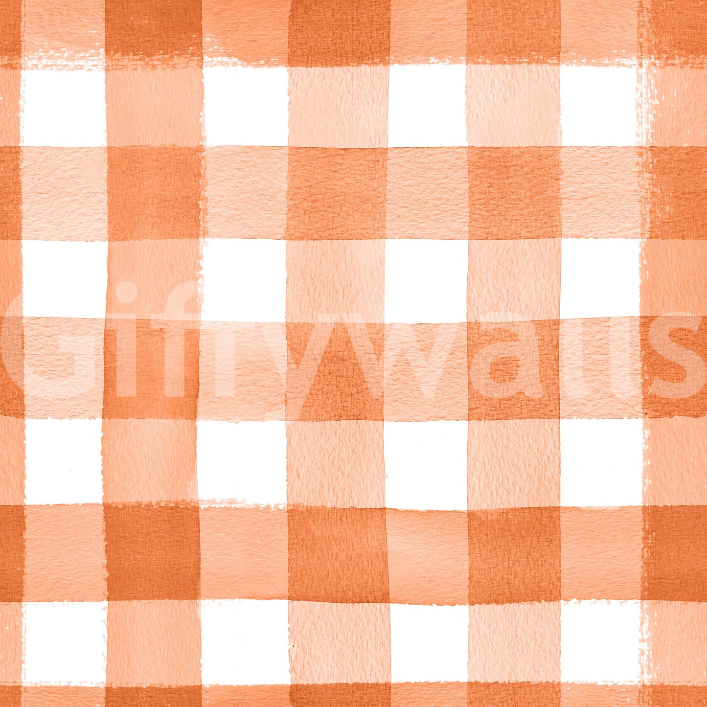 Hand-Painted Terracotta Gingham Wallpaper⁠