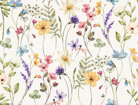 Wildflower Wallpaper design with open spacing and calm botanical flower rhythm