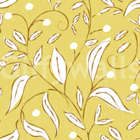 Butter Yellow Botanical Vine Wallpaper Scandinavian Wallpaper⁠