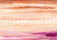 Sunset Horizon Abstract Terracotta Wallpaper Wall Mural