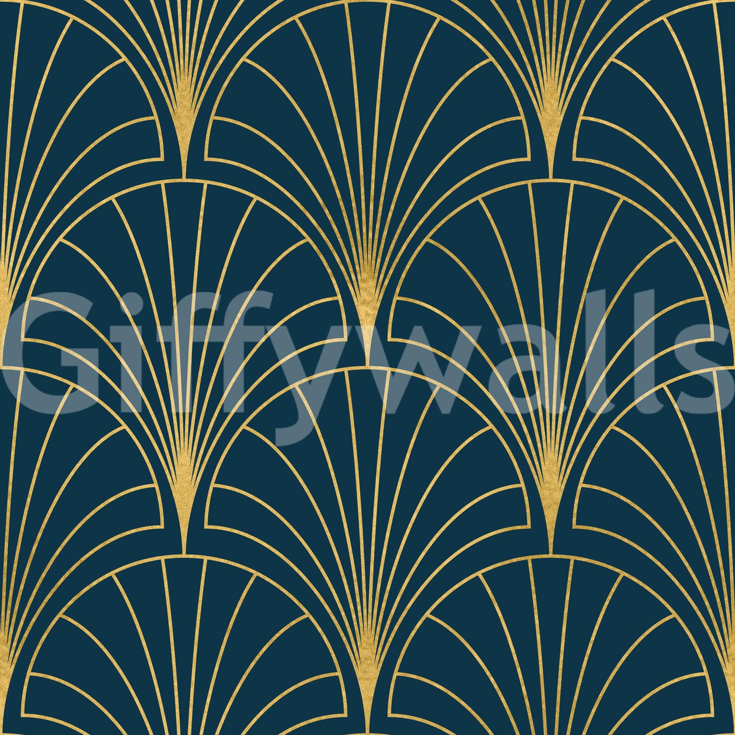 Regal Gatsby Deep Turquoise and Gold Wallpaper⁠