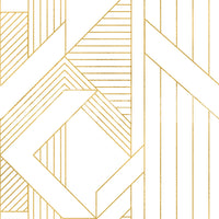 Deco Lines Gold and White Geometric Wall Art Wallpaper⁠