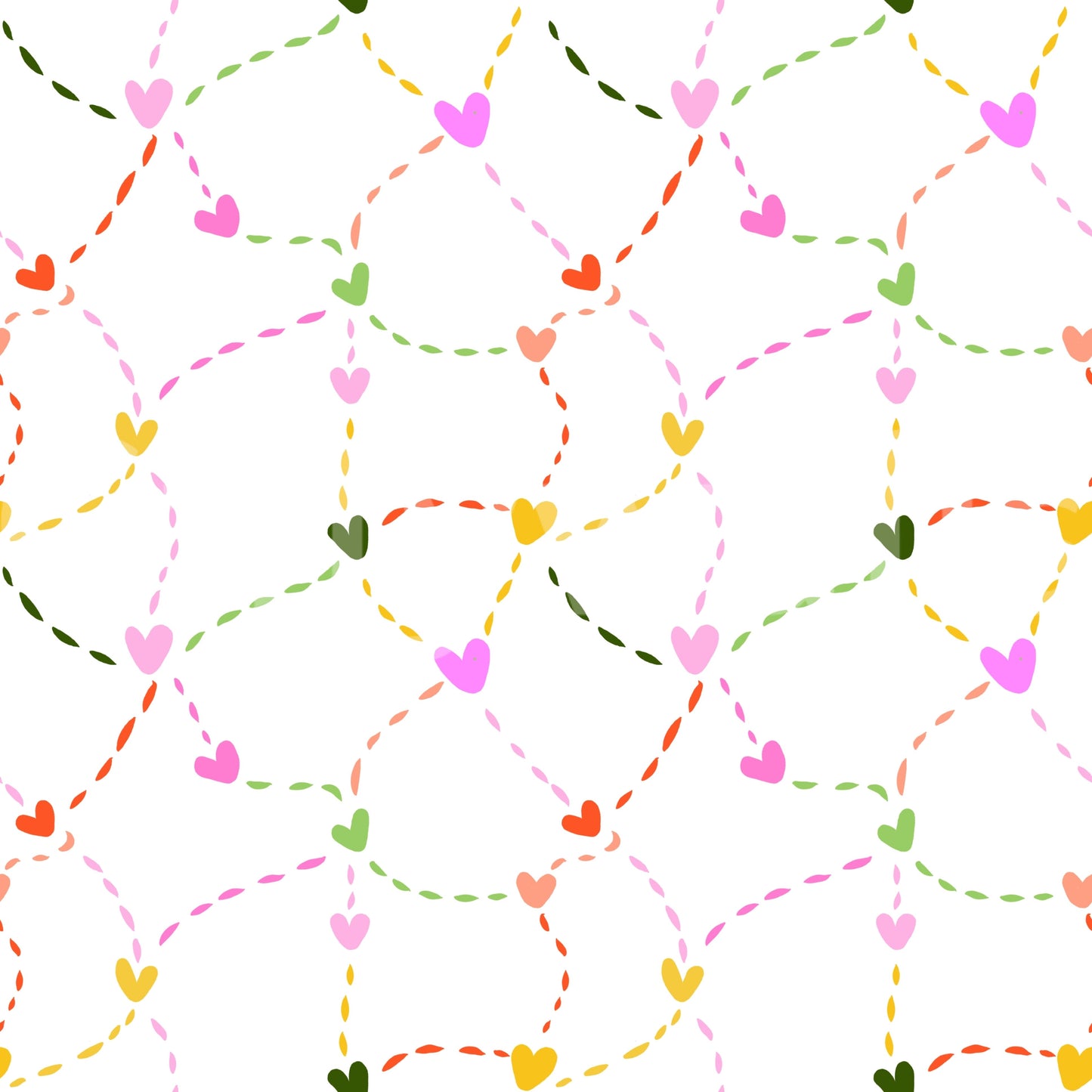 Whimsical Hearts and Dashed Trails Wallpaper⁠
