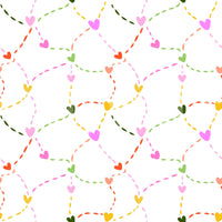 Whimsical Hearts and Dashed Trails Wallpaper⁠