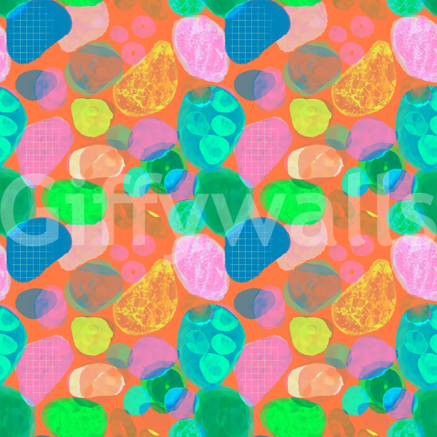Retro Terrazzo Pop Abstract Wallpaper
