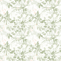 Whispering Sage Leaves & Blush Berries Wallpaper⁠