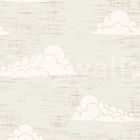 Cream Mid Century Cloud Sky Wallpaper⁠