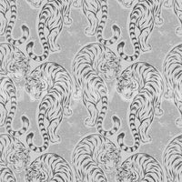 Shadowed stripes curve along each tiger across the Monochrome Tiger wallpaper surface.