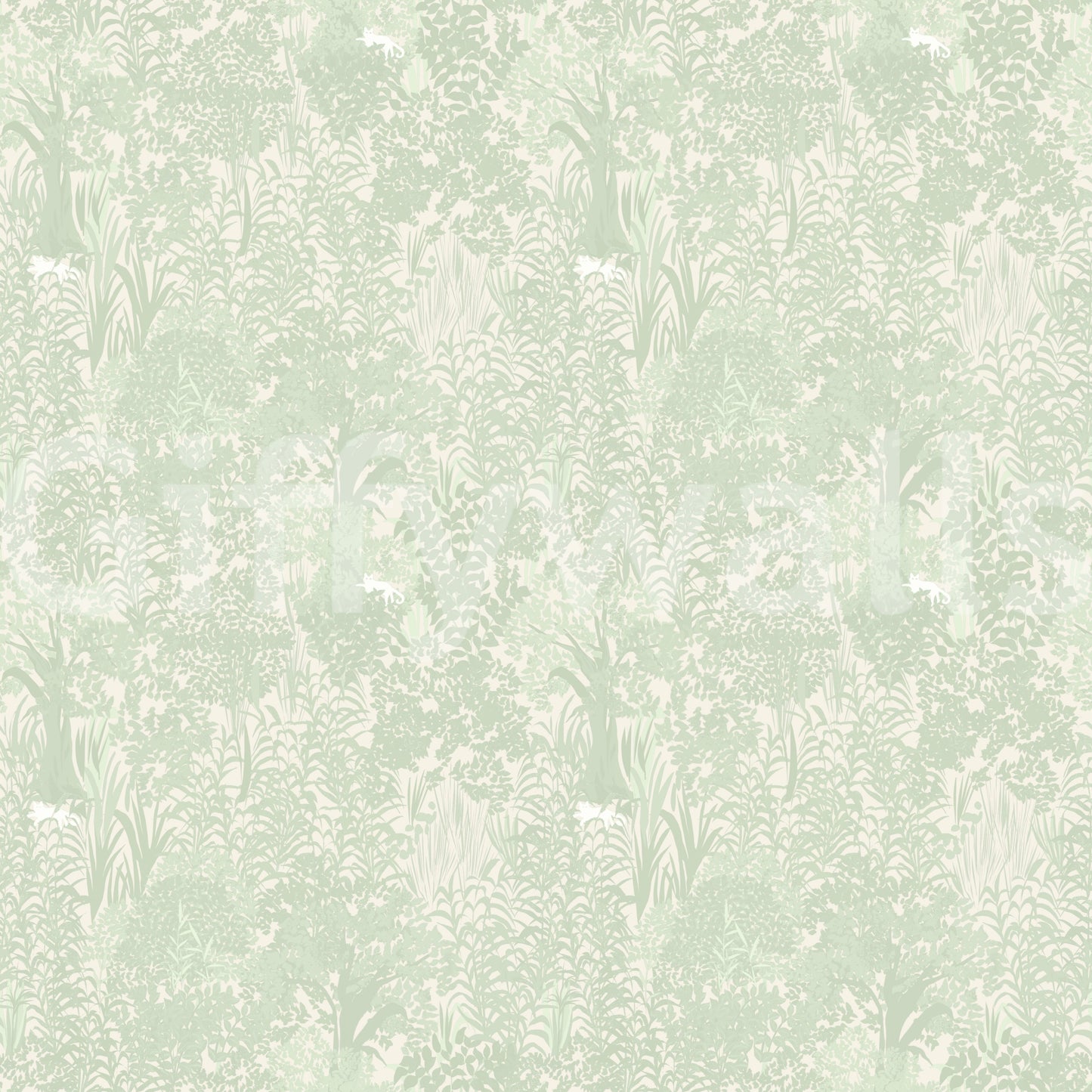 Sage Woodland and Hidden Wildlife Wallpaper⁠