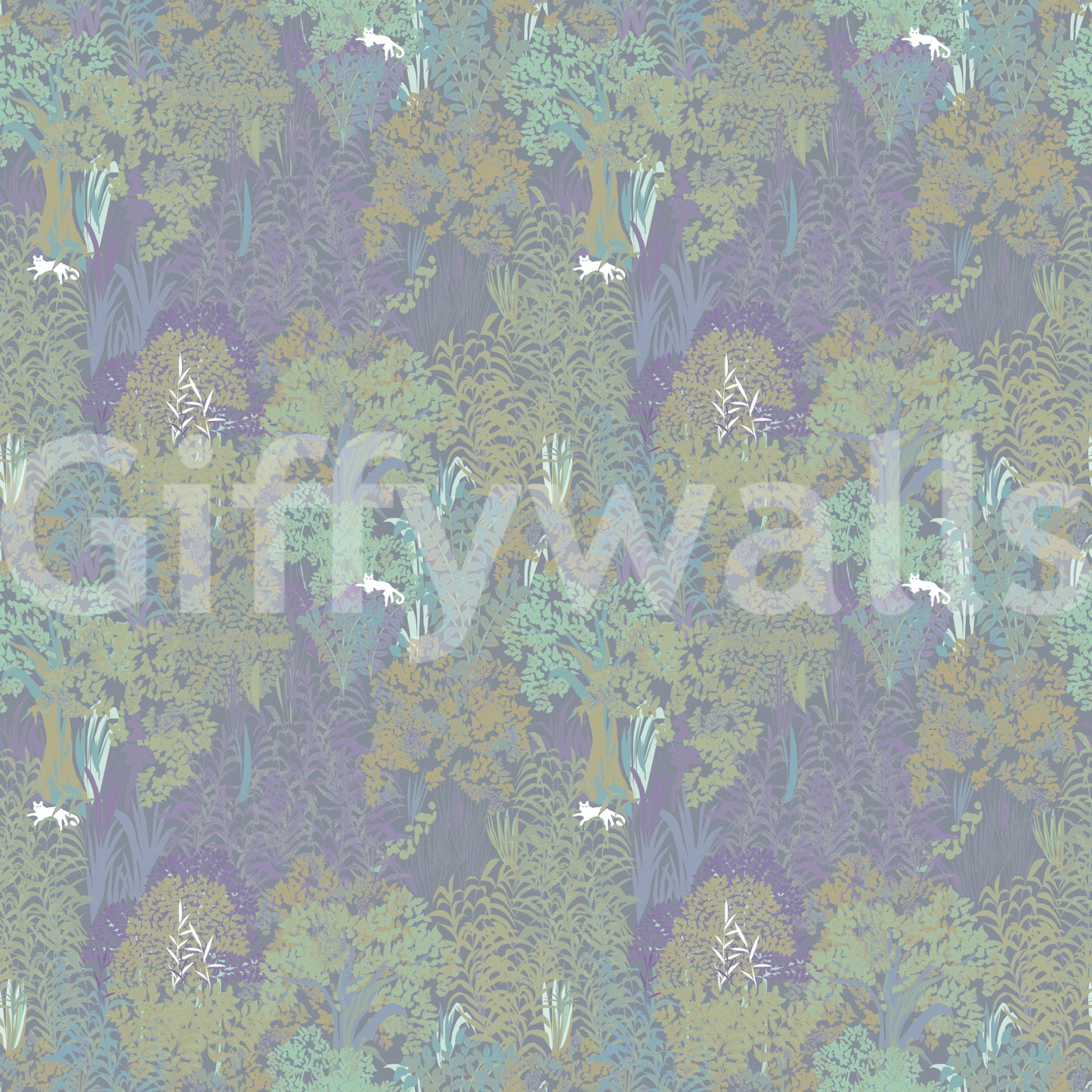 Sage and Lilac Botanical Jungle Tapestry Wallpaper Wallpaper⁠