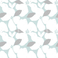 Pale Blue Pastel Bloom Floral Wallpaper Wallpaper⁠