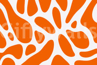 Retro Tangerine Flow Abstract Wall Mural