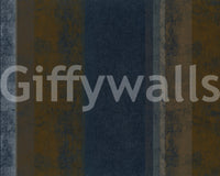 Rusty ochre glows beside deep navy in this vertical striped wall mural GD10817

