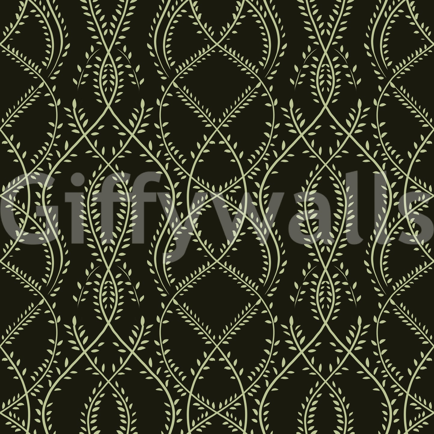 Midnight Ivy Interlaced Vine Botanical Pattern Wallpaper⁠