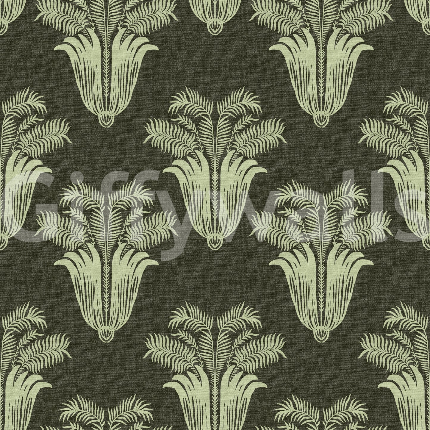 Vintage Art Deco Palm Damask Wallpaper Wallpaper⁠