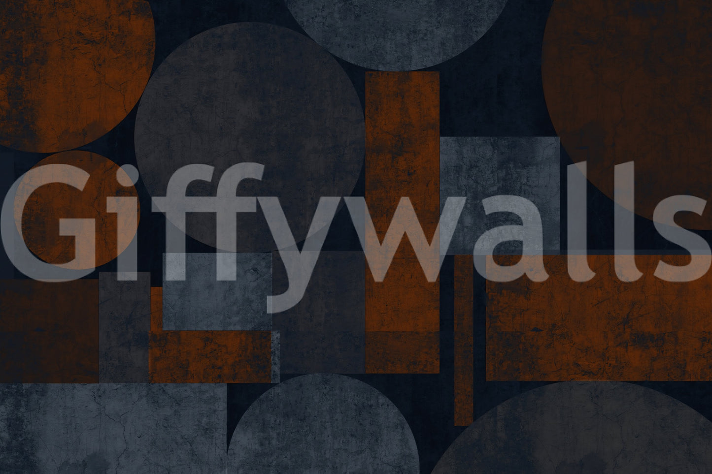 Industrial Rust and Charcoal Geometric Wallpaper Wall Mural