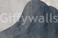 Slate and Stone Textured Abstract Waves Wall Mural