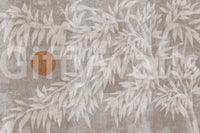 Rustic Japandi Sun and Foliage Wall Mural