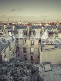 Vintage Paris Skyline Aerial View Wall Mural