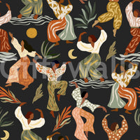 Earthy Boho Rhythms under Sun and Moon Wall Mural