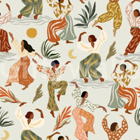 Earthy Boho Rhythms and Dancing Figures Wallpaper⁠
