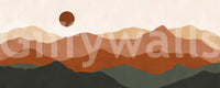 Terracotta Hills and Ochre Sun Sunset Wall Mural