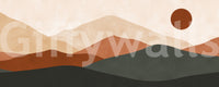 Minimalist Terracotta Mountain Horizon Wall Mural