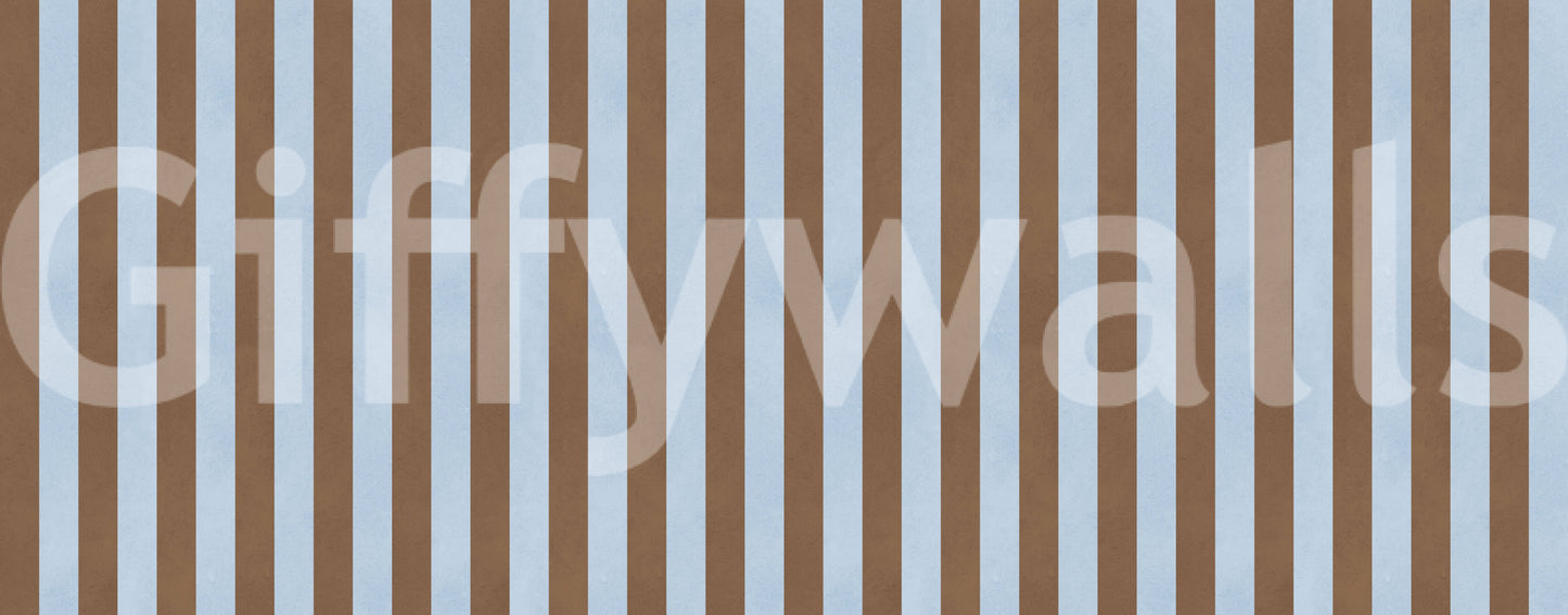Sky Blue and Earthy Brown Stripes Wall Mural