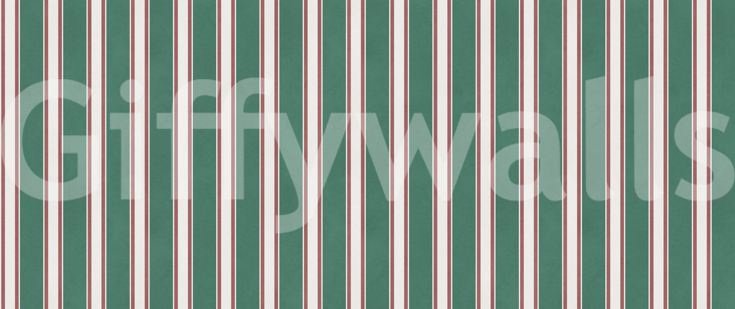 Classic Emerald Stripe Pattern Wall Mural