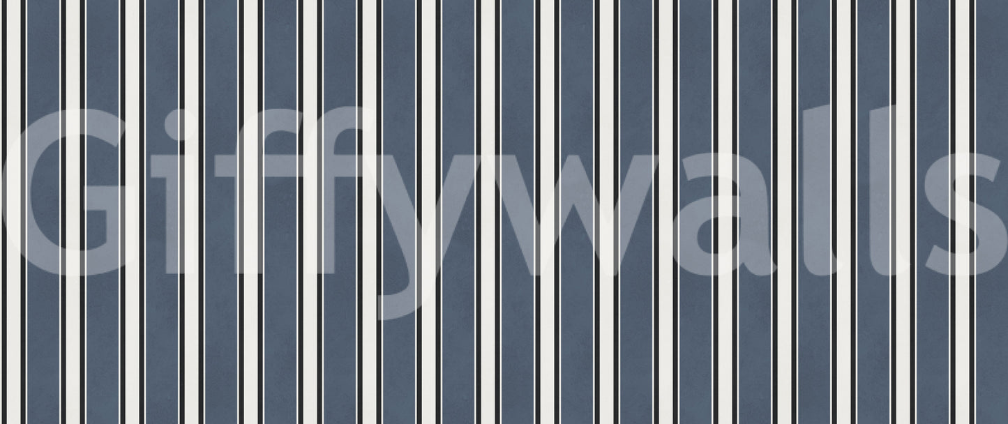 Classic Navy Striped Pattern Wall Mural